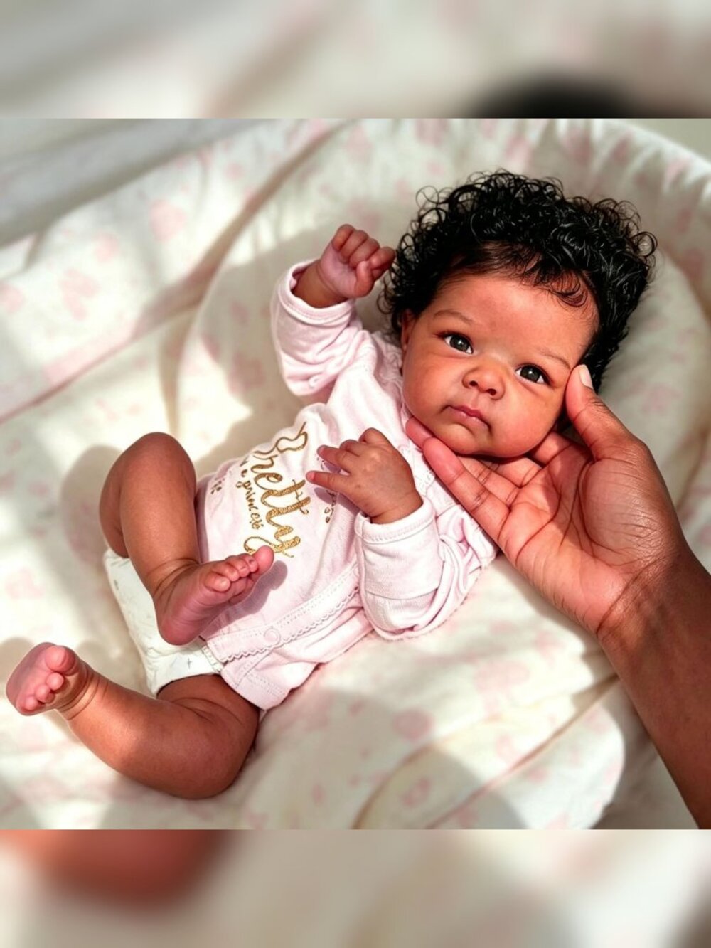 18" Lifelike Full Body Silicone Black Reborn Baby Girl Doll Waterproof Biracial